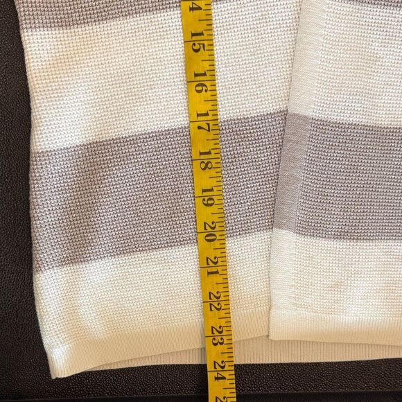 Cyrus Women's Open Front Cardigan Sweater - Cream and Brown Stripes size small - Picture 8 of 9